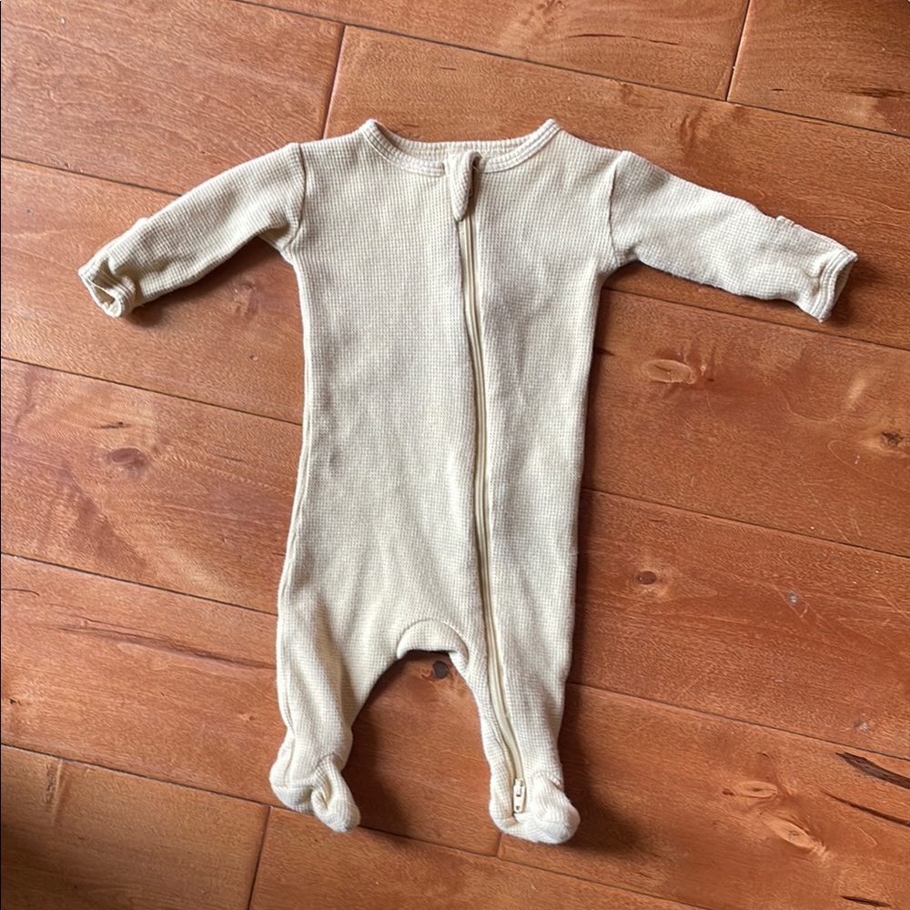 Quincy Mar Newborn Waffle footie in Lemon